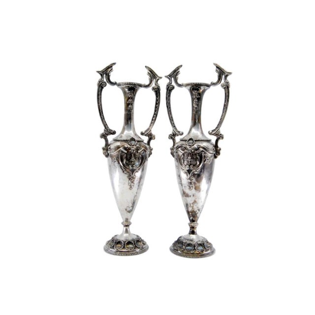 Silver Shell-Shaped Jugs with Pearly Floral Motifs For Sale - Image 11 of 11