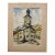 Henry Emil Salloch Original Watercolor on Paper European Town Square, 1935. For Sale