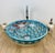Moroccan Artistic Sink for Bathroom, Handpainted Blue Ceramic For Sale - Image 4 of 7