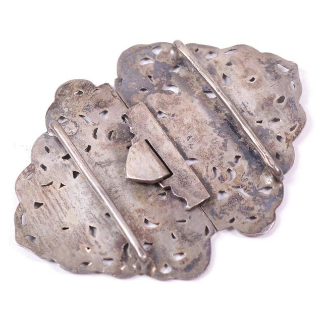 Antique Indian Embossed White Metal Nurses Belt Buckle with Deities, 1930s For Sale - Image 6 of 9