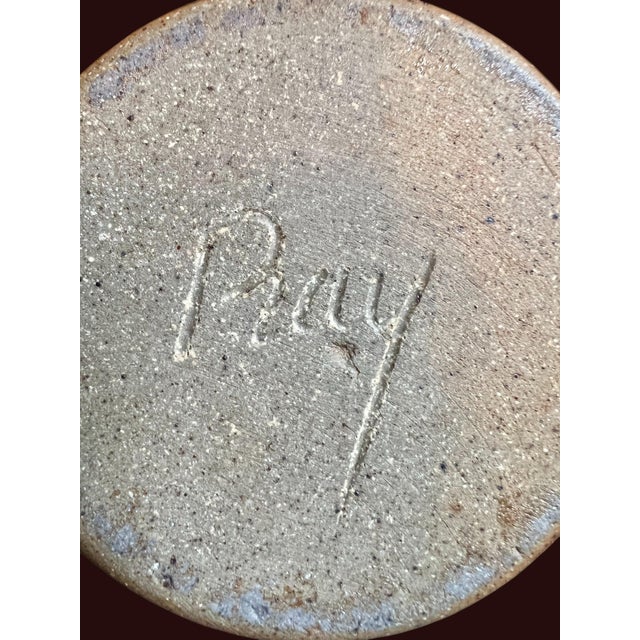 Late 20th Century Late 20th Century Ray Pottery Drip Glaze Vase North Carolina Studio Art-Red Green Brown-Ceramic For Sale - Image 5 of 8