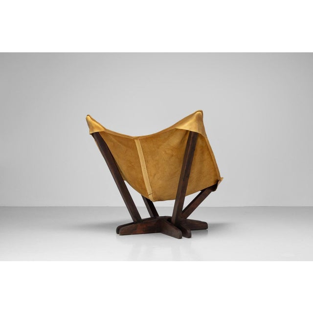 Brown Butterfly Chair in Pine and Leather, Sweden, 1960s For Sale - Image 8 of 16