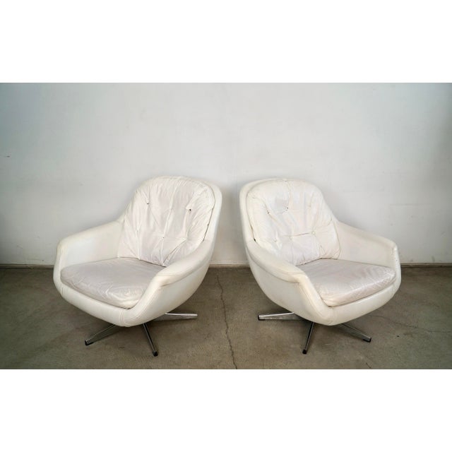 1960’s Mid-Century Modern Space Age Swivel Lounge Chairs by Selig - A Pair For Sale In Los Angeles - Image 6 of 12