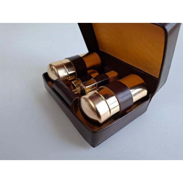 Mid-Century Modern Brass Travel Shaving Kit in Leatherette Case, 1960 For Sale - Image 11 of 18