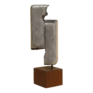 1972 "Closed Column" Contemporary Abstract, Silver Gray Aluminum Sculpture by Gerald Siciliano