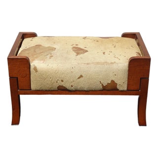 Share Vintage Bill Sofield Baker Furniture Brown Cowhide Bench For Sale