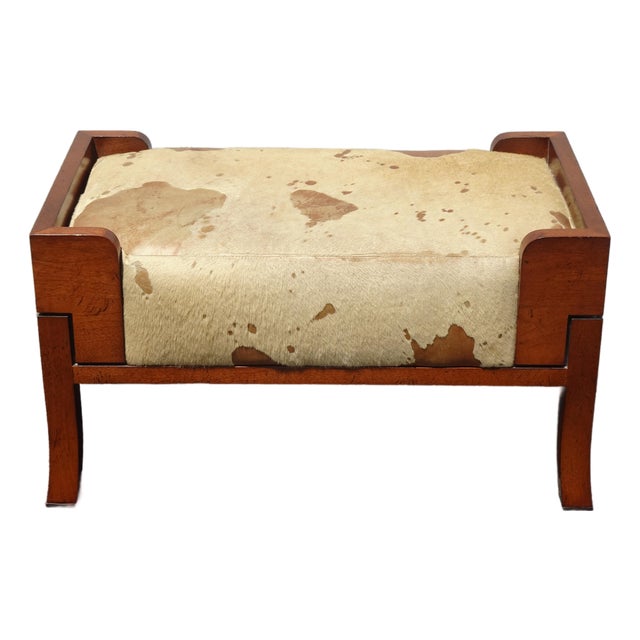 Share Vintage Bill Sofield Baker Furniture Brown Cowhide Bench For Sale
