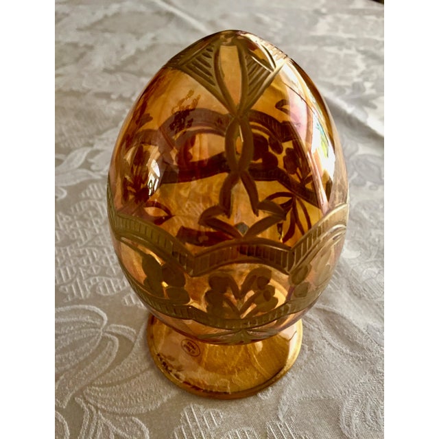1980s Blown Glass Pedestal Egg For Sale - Image 9 of 9