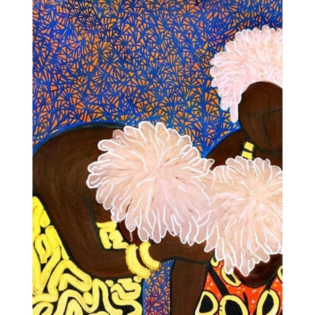 "In the Presence of My Sisters", Acrylic Painting on Canvas by Janet Adegoke For Sale - Image 4 of 5
