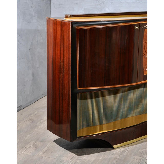 Wood Mid-Century Art Deco Italian Walnut Cabinet from Vittorio Dassi, 1940s For Sale - Image 7 of 15