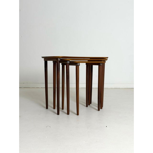 Danish Teak Nesting Tables, 1960s, Set of 3 For Sale - Image 3 of 10