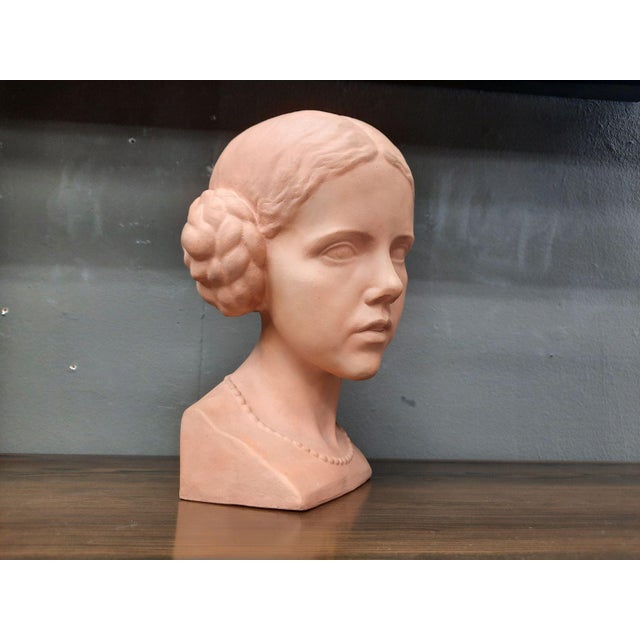 Fritz Wolber, Bust of a Woman, 1920s-1940s, Clay For Sale - Image 13 of 13