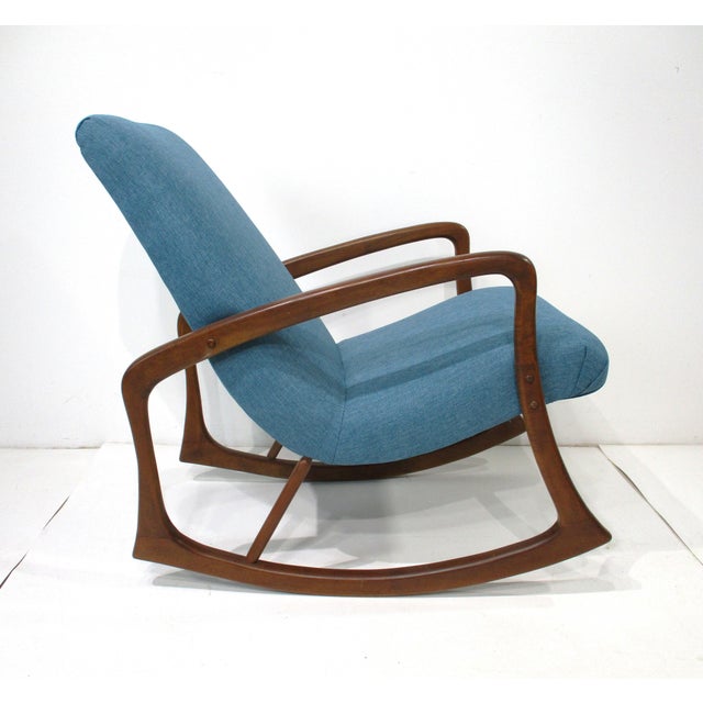 Mid-Century Modern Hans Wegner Danish Styled Rocking Chair For Sale - Image 3 of 10