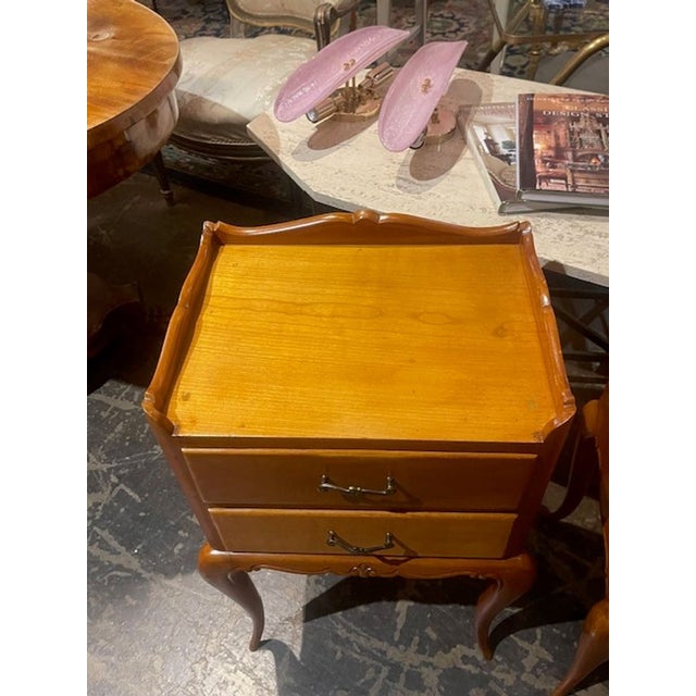 Pair of Early 20th C. French Provincial Fruitwood Nightstands For Sale In Dallas - Image 6 of 7