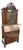 Antique Secretary Desk, Brass Backed Screen Glass Door, Burl Wood Inlay, Two Shelves For Sale