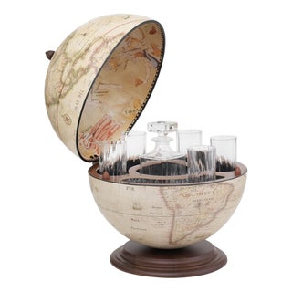 Giove White Bar Globe by Zoffoli Mappamondi For Sale