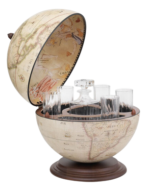 Giove White Bar Globe by Zoffoli Mappamondi