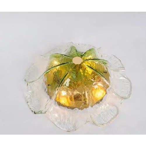 Large Green Toned Murano Glass Ceiling Fixture from Kaiser Idell / Kaiser Leuchten, Germany, 1970s For Sale - Image 10 of 12