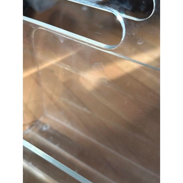 Plastic Vintage Mid Century Modern Lucite Magazine Rack For Sale - Image 7 of 10