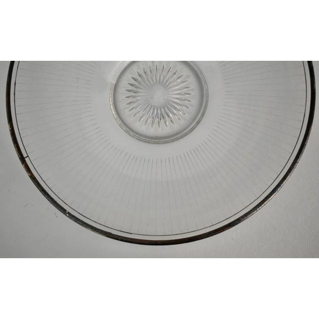 Vintage Heisey Art Deco Style Etched Glass Round Platter For Sale - Image 9 of 13