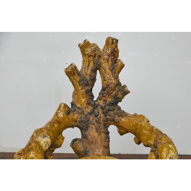 English Terracotta Coral-Inspired Grotto Chair with Patina, Circa 1900 For Sale - Image 4 of 12