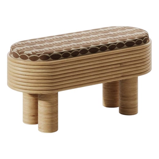 Grace Bench in Rattan and HR Foam by Popus Editions For Sale