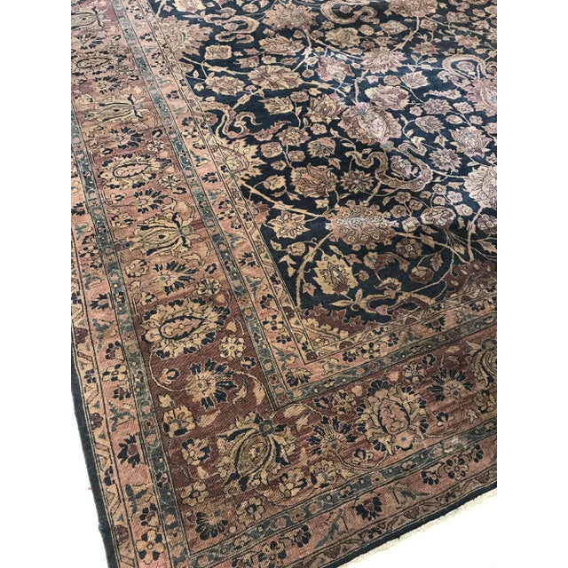 Early 20th Century Authentic Persian Tabriz Botanic Handmade Wool Carpet For Sale - Image 5 of 11