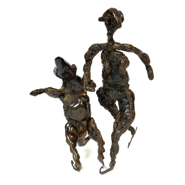 Surrealist Bronze Sculpture of a Woman and Alligator on Skates For Sale - Image 16 of 18