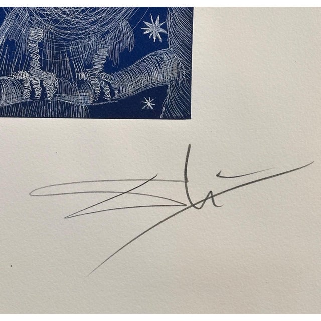 Surrealism 1968 Dali La Petite Chouette 2 Hand Signed Numbered Etching Rare Surreal Art For Sale - Image 3 of 5