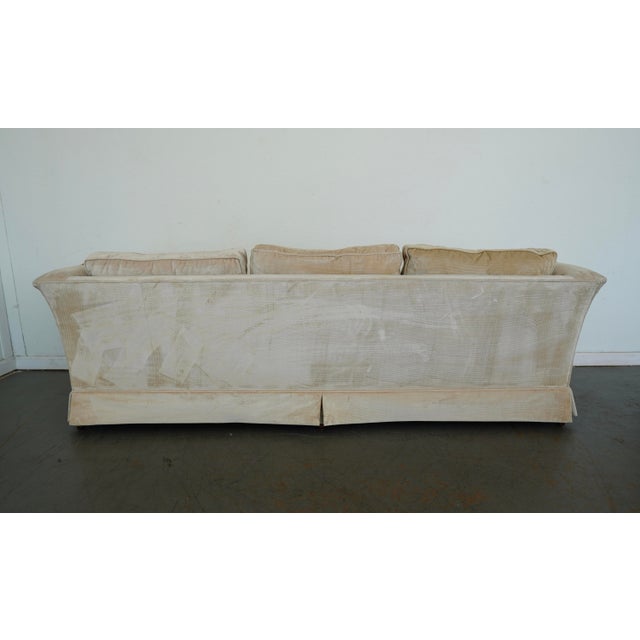 Drexel Heritage Vintage Drexel Heritage Skirted Velvet Sofa For Sale - Image 4 of 14