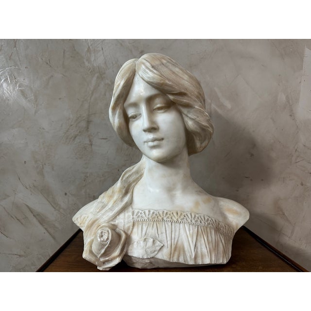 Egon Hillebrand, Marble Bust of a Woman, 1890s-1900s, Marble For Sale - Image 3 of 13