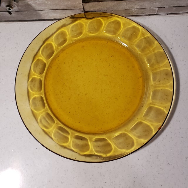 1970s Arcoroc France Clear Amber Salad Glass Plates A Pair Chairish