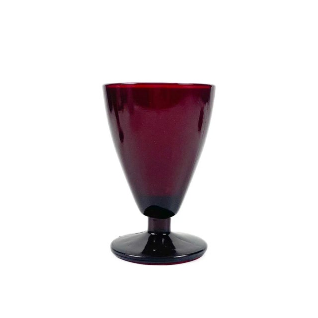 1950s Ruby Red Cordial Glasses by Anchor Hocking For Sale - Image 5 of 7