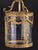 Metal Antique French Louis XVI Style Gilt Bronze Hanging Lantern with Faceted Glass For Sale - Image 7 of 10