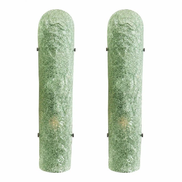 Hammered Green Graniglia Murano Glass Wall Sconces by Simoeng for Simoeng, Set of 2 For Sale - Image 6 of 6