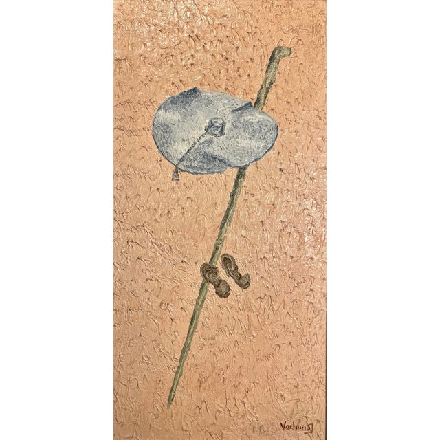 Vintage 1970 Original Oil on Canvas Painting by Andrew William Vachon Title: “Junipero Serra, The Studio” Artist: Andrew...