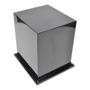 Black Gloss Finished Rectangle Pedestal Table Sculpture Stand Column Midcentury
