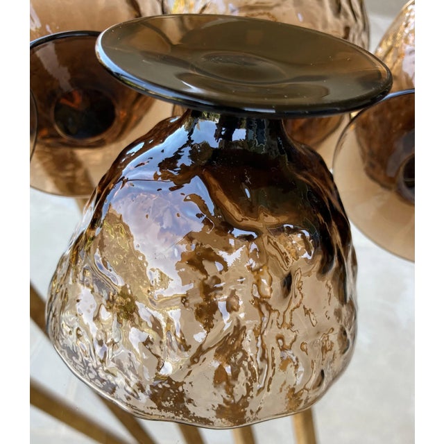 Brown Circa 1960 Seneca Glass "Driftwood" Casual Footed Dessert Cups – Set of 6 For Sale - Image 8 of 13