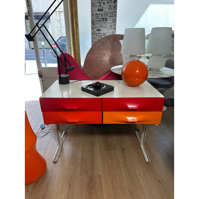 Raymond Loewy DF2000 Double-Sided Console Table with Six Drawers by Raymond Loewy, 1970s For Sale - Image 4 of 5