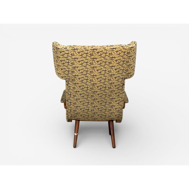 Danish Cabinetmaker, Wingback Chair, Beech, Fabric, Denmark, 1950s For Sale - Image 10 of 10