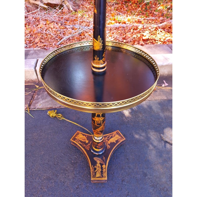 Late 20th Century Frederick Cooper Chinoisserie Floor Lamp With Integrated Table For Sale - Image 9 of 11