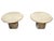 Pair of 1970s Italian Travertine Scalloped Edge Pedestal End Tables For Sale