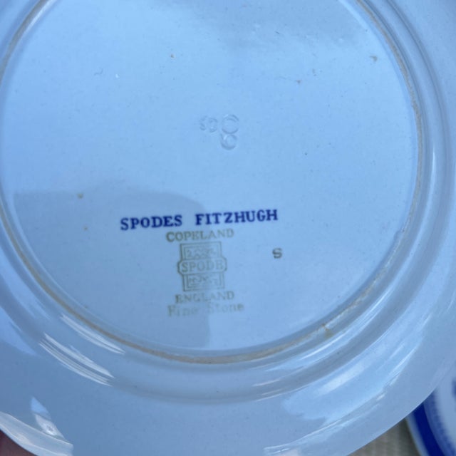 Ceramic Circa 1960’s Copeland Spode Fitzhugh Blue Dessert Plates- Set of 4 For Sale - Image 7 of 12