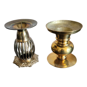 Pair of Vintage Brass Candle Holders