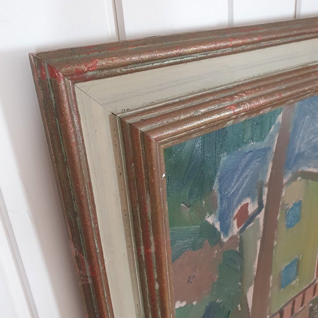 1948 Mid-Century Danish Fauvist Modernist Oil Painting by Sigurd Swane For Sale - Image 6 of 16