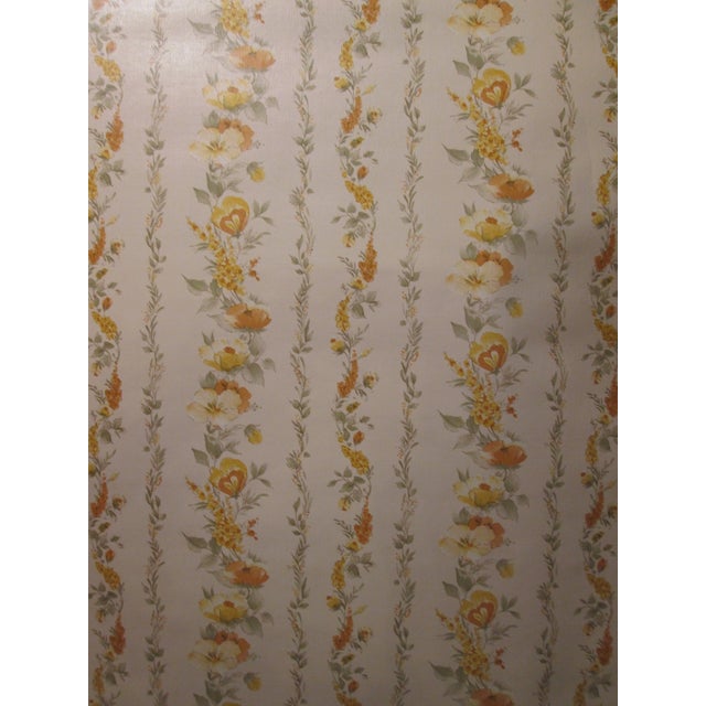 Vintage Striped Orange and Yellow Flower with Butterflies Wallpaper. Manufactured on September 23rd, 1981. One roll = 12.8...