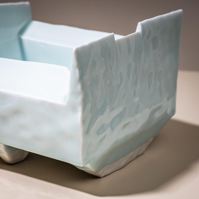 Early 21st Century Ice-Blue Bowl "Kayho No. 13" (Jap. 華俑 Luxuriant Pottery Palace) by Ceramic Artist Masamichi Yoshikawa, 21st Century For Sale - Image 5 of 12