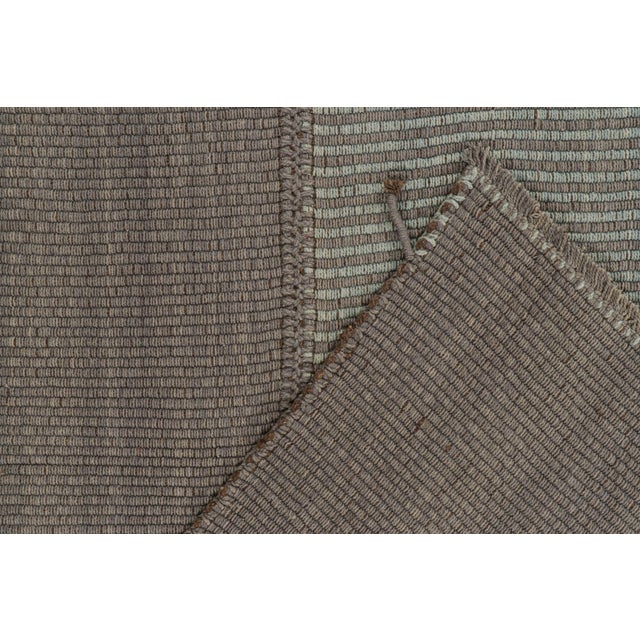Textile Rug & Kilim’s Contemporary Custom Kilim in Blue With Gray Stripes For Sale - Image 7 of 7