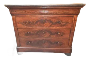 Louis Philippe Walnut Commode With Marble Top