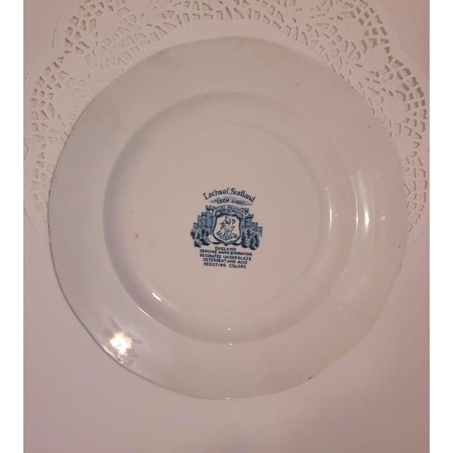 American Vintage Lochs of Scotland Dinner Plate, Blue and White Americana Transferware, Porcelain Dishes, 9.5" For Sale - Image 3 of 8
